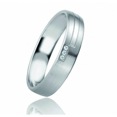 Bague Alliance Breuning en argent massif et diamants pour femme modèle