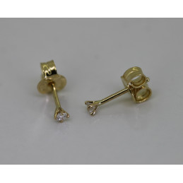 Boucles d'oreilles diamant 0,06 carat et or 18 carats