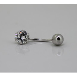 Piercing nombril or blanc 18 carats et zirconia