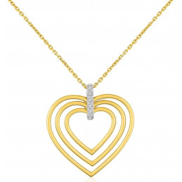 Chaine or jaune 18 carats et pendentif "coeur" or diamant 0,018 carat