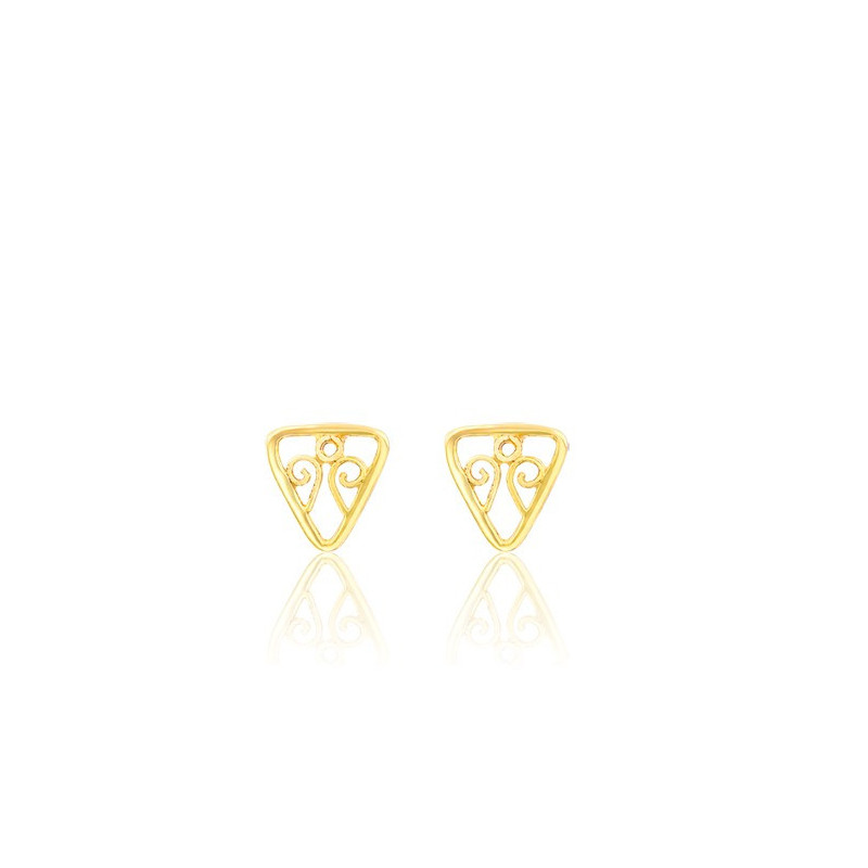 Boucles d'oreilles en or 18 carats "Belle Epoque" triangle 9 mm
