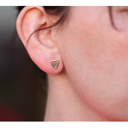 Boucles d'oreilles en or 18 carats "Belle Epoque" triangle 9 mm