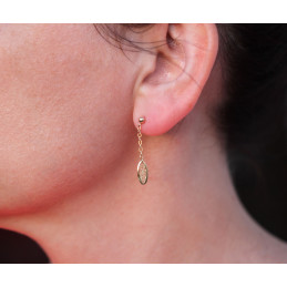 Boucles d'oreilles en or 18 carats "Belle Epoque" filigrane 8 x 30 mm