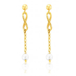 Boucles d'oreilles en or 18 carats "Belle Epoque" et perles 30 mm