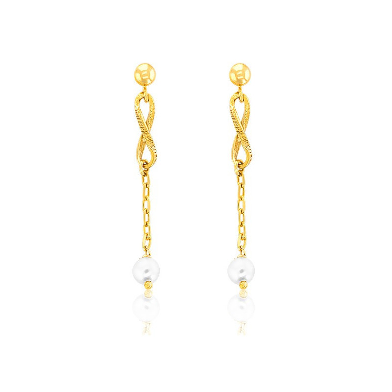 Boucles d'oreilles en or 18 carats "Belle Epoque" et perles 30 mm