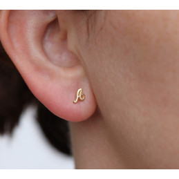 Boucles d'oreilles fille en or 18 carats personnalisable