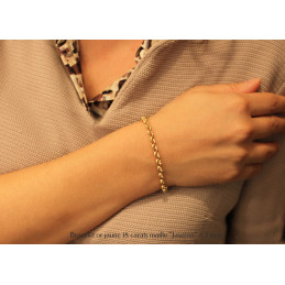 Bracelet or jaune 18 carats maille "jaseron" - 17 cm