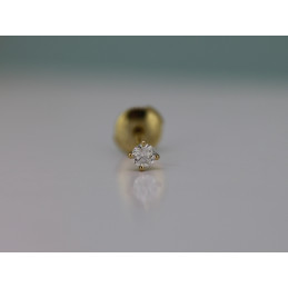 Boucle d'oreille diamant 0,10 carat et or 18 carats pour homme