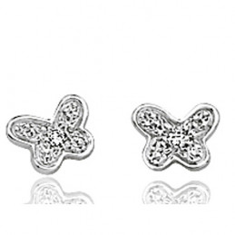 Boucles d'oreilles diamant et or 750/1000 papillon