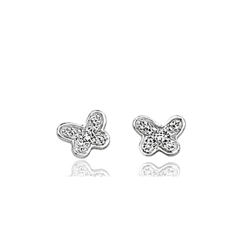 Boucles d'oreilles diamant et or 750/1000 papillon