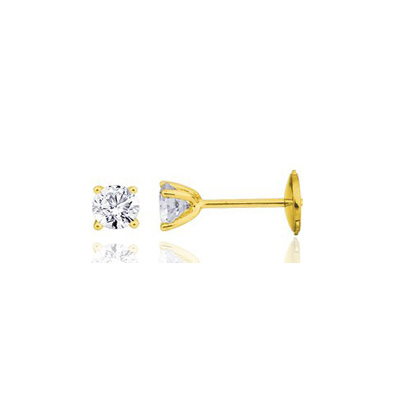 Boucle d'oreille diamant 0,30 carat et or jaune 18 carats pour homme