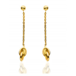 Boucles d'oreilles or jaune 18 carats nœud Antillais "pendants"