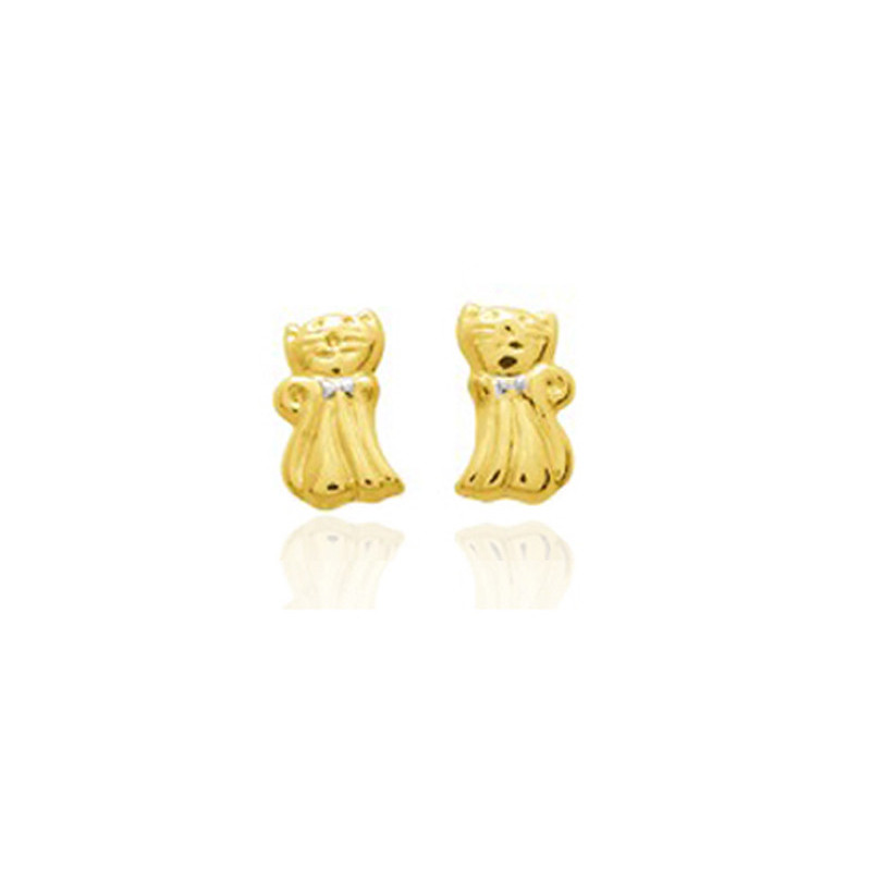 Boucles d'oreilles or jaune 18 carats "chatons"