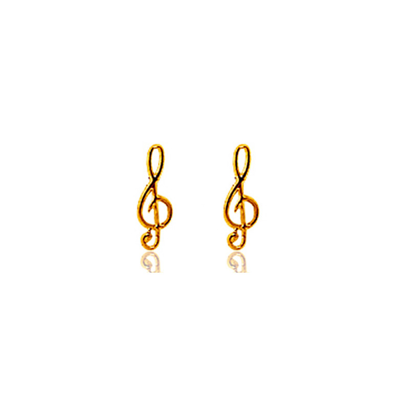 Boucles d'oreilles enfant or jaune 18 carats musique