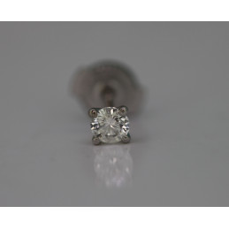 Boucle d'oreille diamant 0,20 carat et or 18 carats pour homme