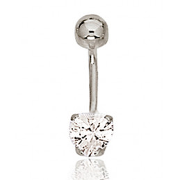Piercing nombril or blanc et diamant 0,50 carat