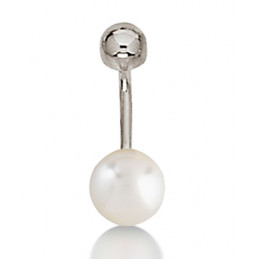 Piercing nombril or 18 carats et perle de culture