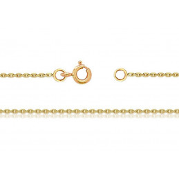 Chaine or jaune 18 carats "forçat diamantée" 40 cm