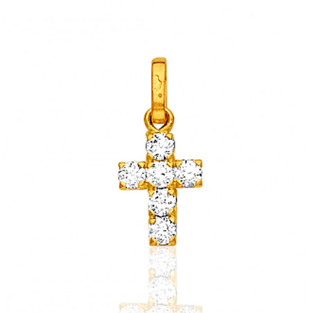 Pendentif Charm Love – Plaqué Or 18 Carats Et Zircon – Fermoir Mousqueton