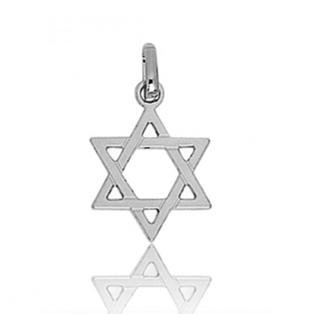 Pendentif Étoile De David En Or Blanc 18 Carats (0,69g) - 1,5cm - Occasion Très Bon état