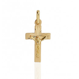 Pendentif croix avec Christ or jaune 18 carats