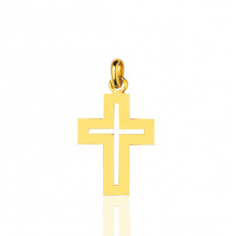 Pendentif croix en or jaune 18 carats - 27 mm