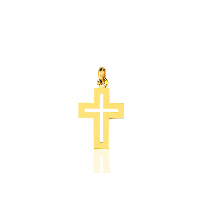 Pendentif croix en or jaune 18 carats - 27 mm