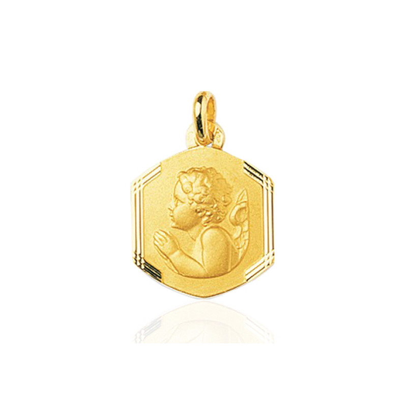 Medaille or jaune 18 carats "ange"