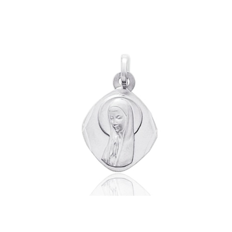Medaille vierge or gris 18 carats