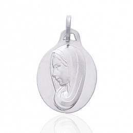 Médaille vierge or blanc 18 carats