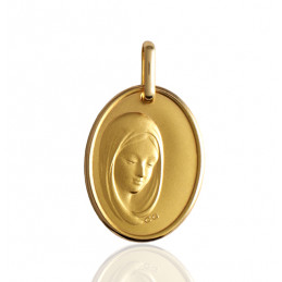 Medaille "vierge" or jaune 18 carats ovale
