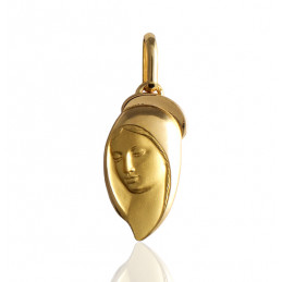 Médaille or jaune 18 carats "vierge" 19 mm
