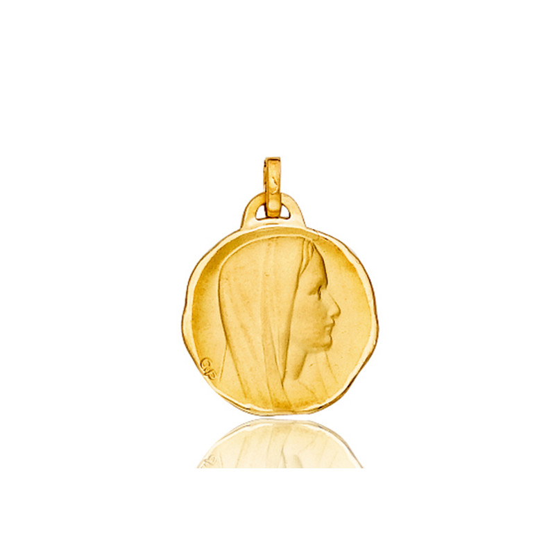 Médaille vierge or jaune 18 carats