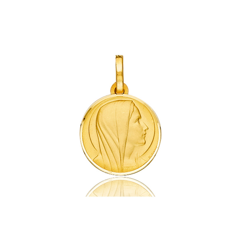 Médaille vierge or jaune 18 carats