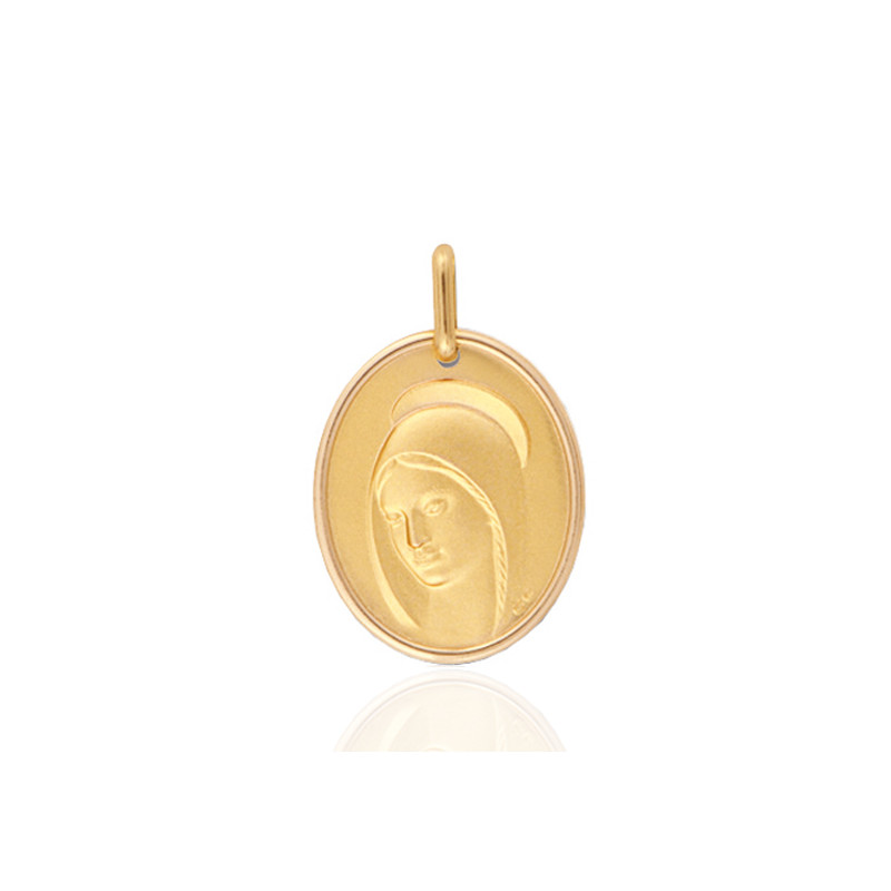 Médaille or jaune 18 carats "vierge" 23 mm