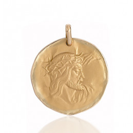 Médaille Christ or jaune 18 carats