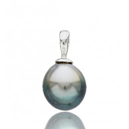 Pendentif perle de Tahiti 8,5 mm et or blanc 18 carats