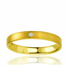 Alliance or jaune 18 carats et diamant 0,010 carat "Cipriana" pour femme