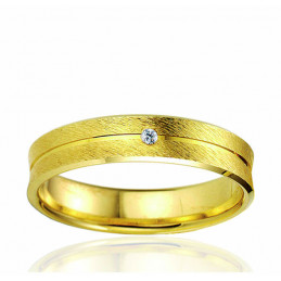Bague Alliance or jaune et diamant Breuning "Loeva" pour femme