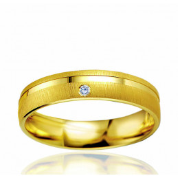 Bague Alliance or jaune et diamant Breuning "Maïwen" pour femme