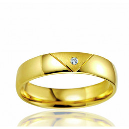 Bague Alliance or jaune et diamant Breuning "Rosalinne" pour femme