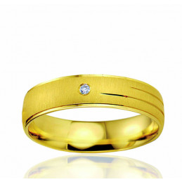 Bague Alliance or jaune et diamant Breuning "Lee-Lou" pour femme