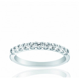 Alliance or blanc et diamants 0,40 carat "Odylle" pour femme