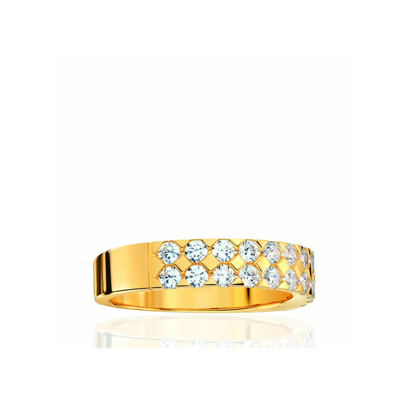 Bague alliance or jaune 18 carats et diamant 0,8 carat "Anabella" Lucien Pfertzel