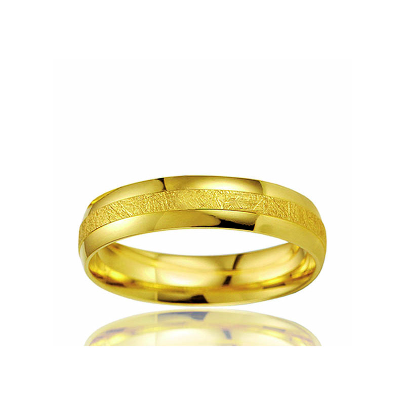 Bague Alliance or jaune Breuning "Clyde" pour homme