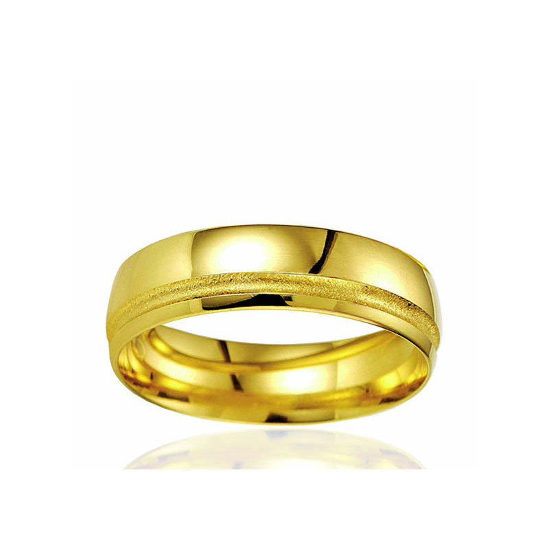 Bague Alliance or jaune Breuning "Ardghal" pour homme