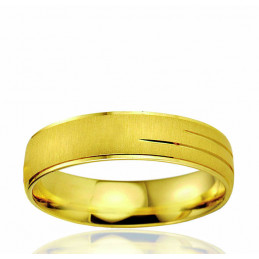 Bague Alliance or jaune Breuning "Gino" pour homme
