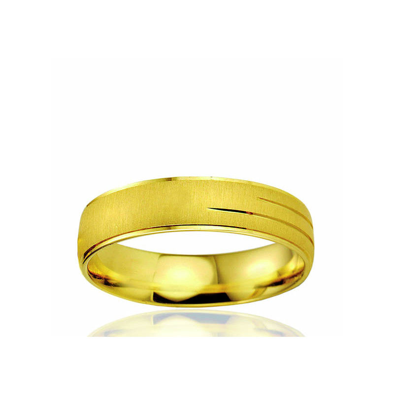 Bague Alliance or jaune Breuning "Gino" pour homme
