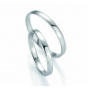 Duo d'alliances or blanc 18 carats Breuning "Consécration" pour homme et femme