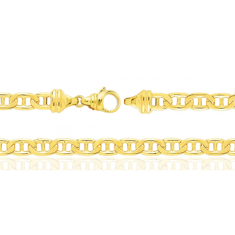 Chaine or jaune 18 carats maille marine- 40 cm largeurs de 3,5 à 8 mm
